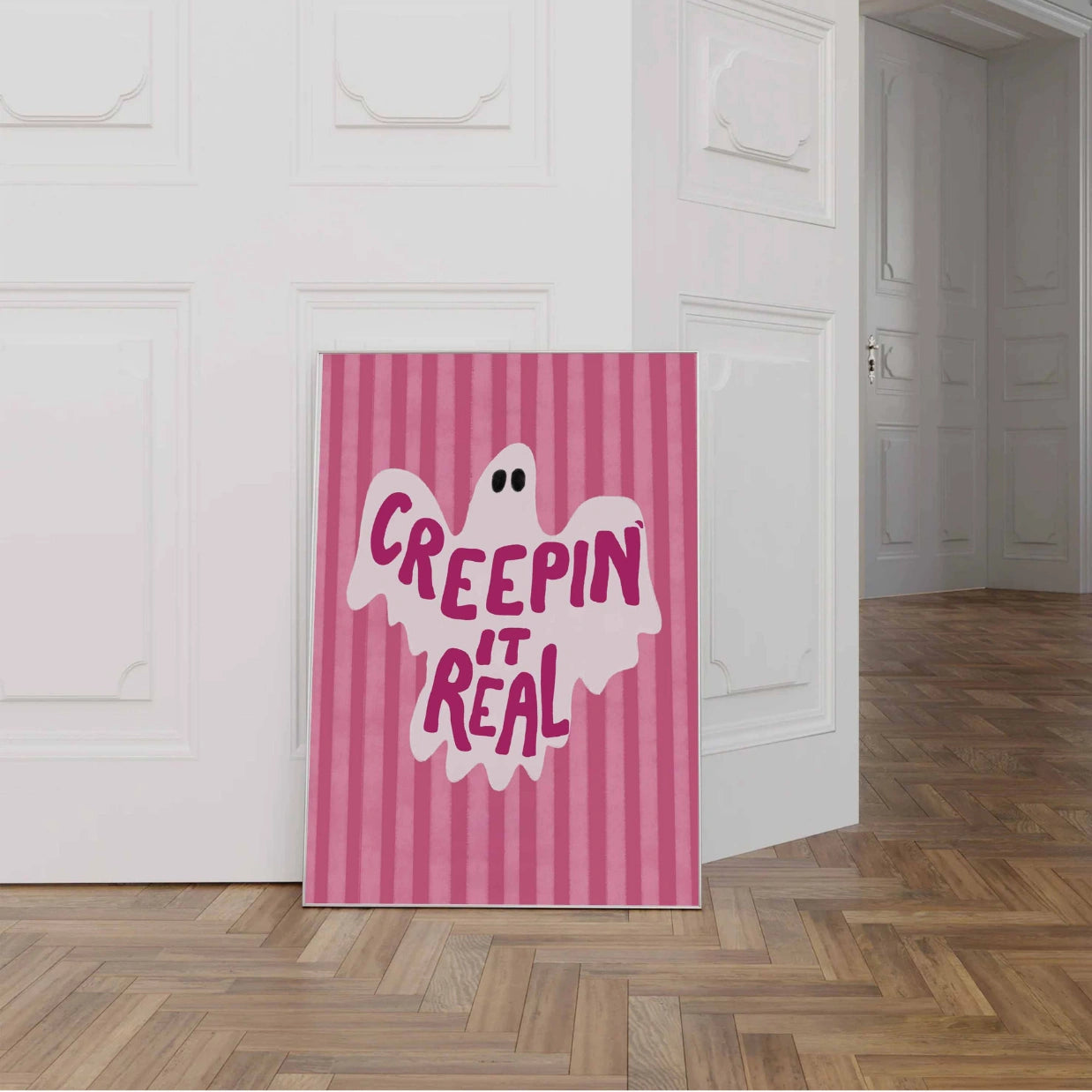 Creepin’ It Real – Pink Ghost Halloween Print