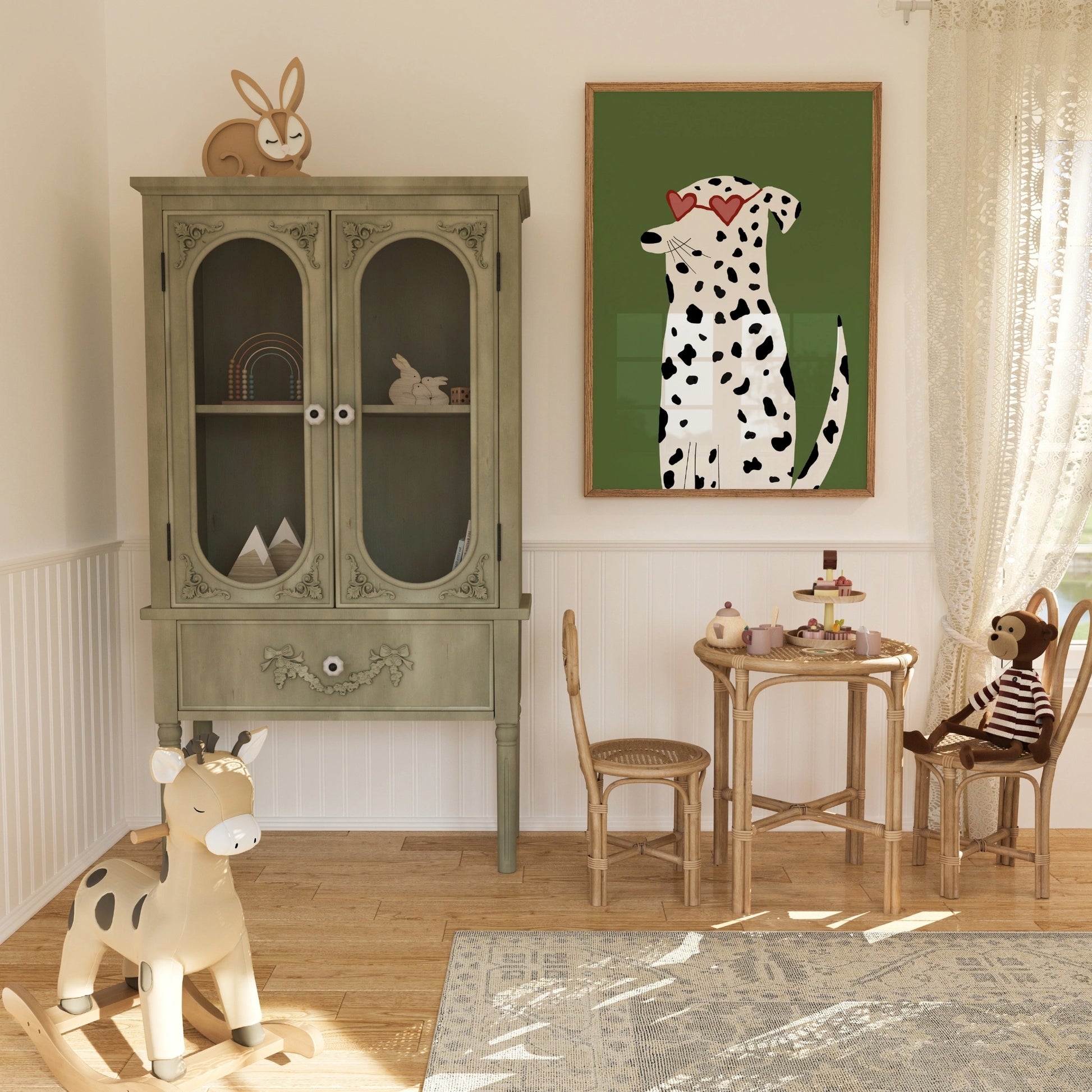 Dalmatian with Heart Glasses – Fun Dog Print for Kids Room