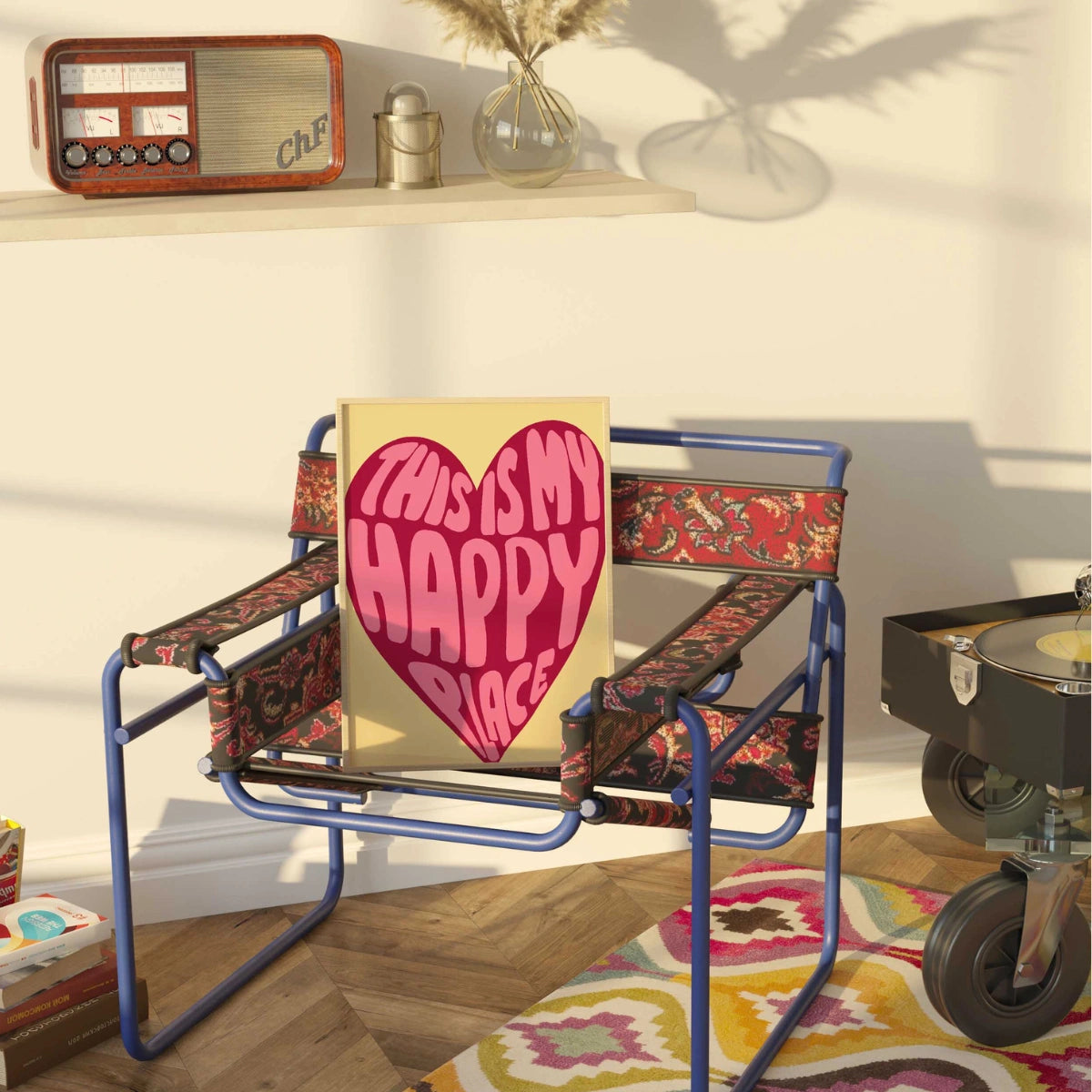 Wandbild „This Is My Happy Place“ – Herzförmiger Druck