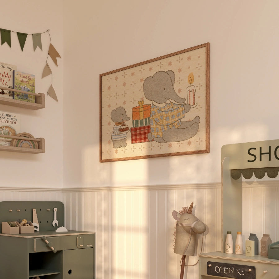 Elephant Nursery Print - Cute Baby Elephant Wall Art