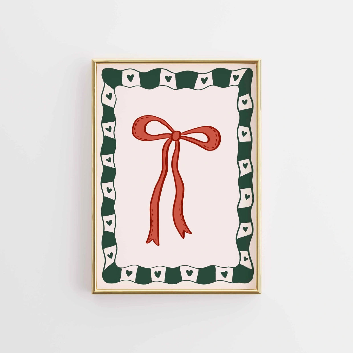 Red Christmas Bow Print