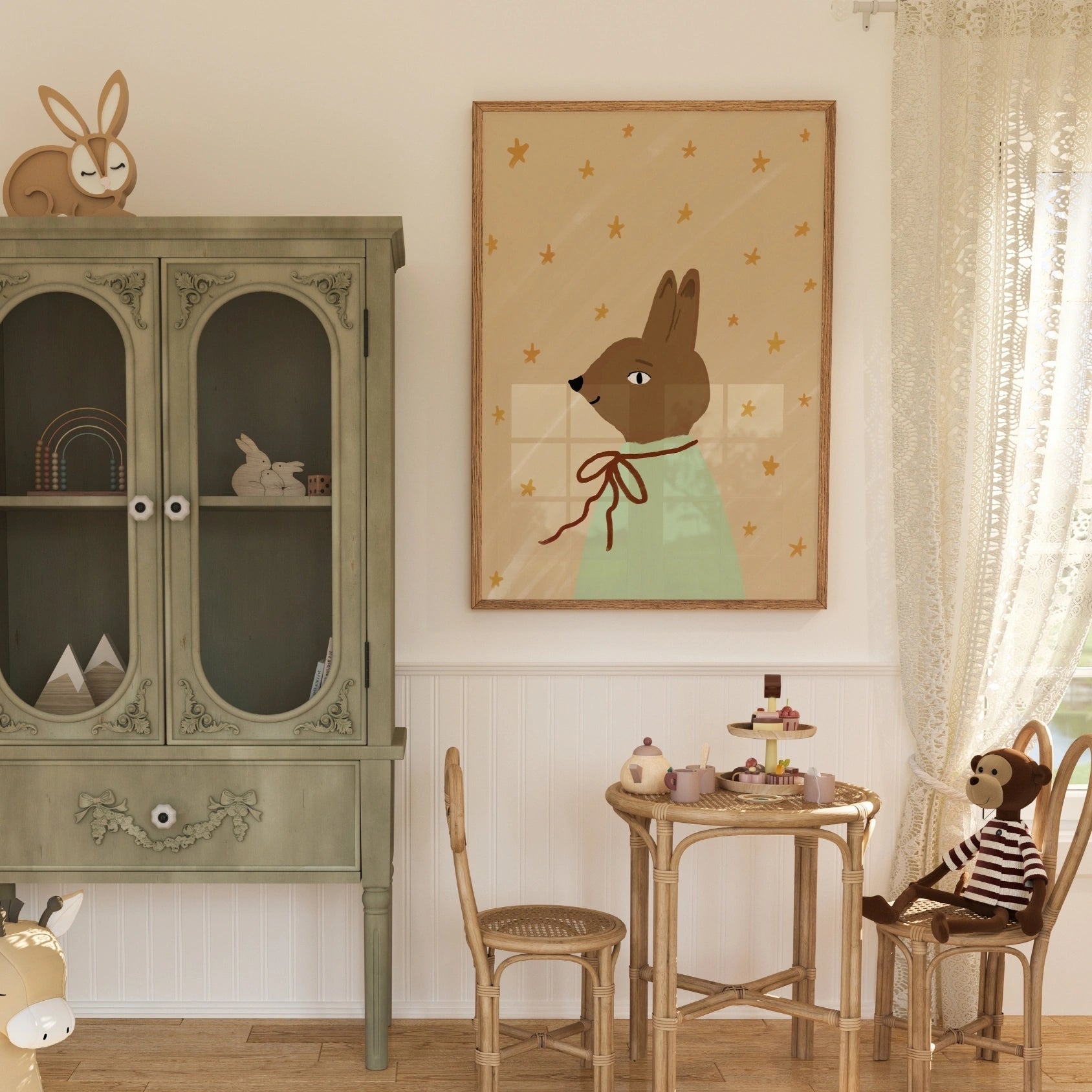 Vintage Bunny Nursery Print