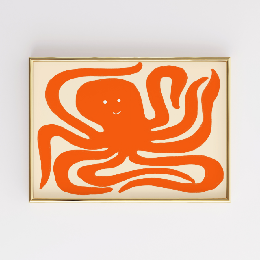 Octopus Wall Art – Playful Coastal Print