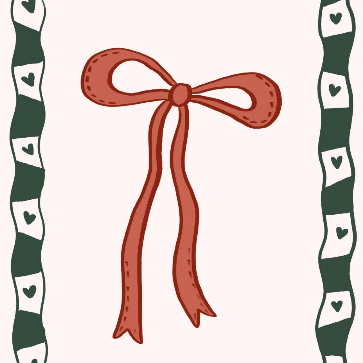 Red Christmas Bow Print