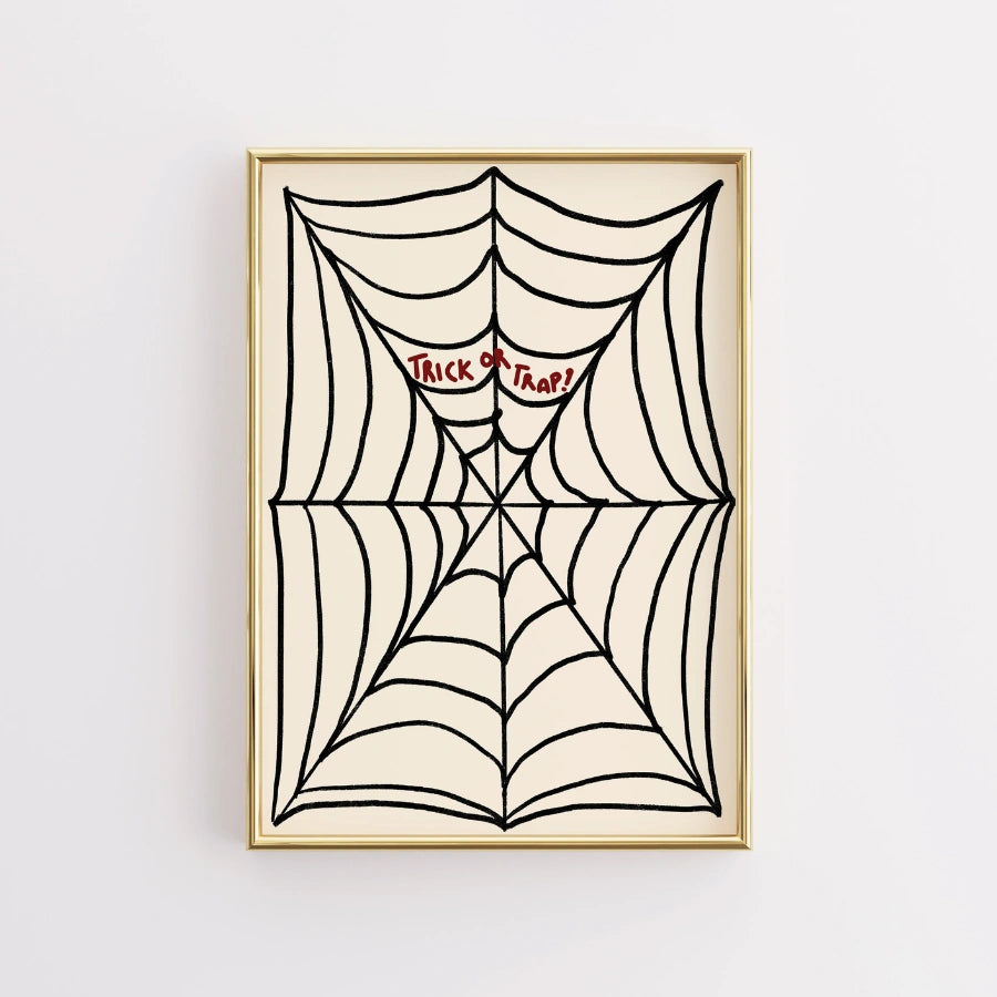 Spider Web Halloween Art – Funny Trick or Trap Print