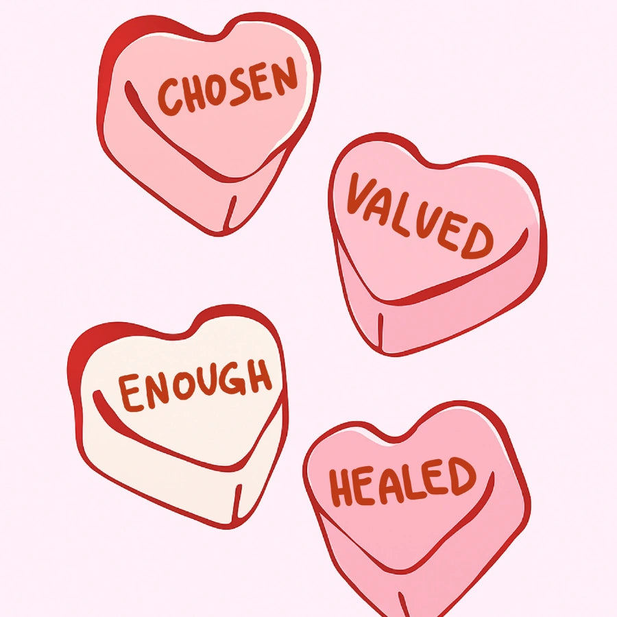 Chosen Valued Healed Printable – Faith Candy Hearts Decor