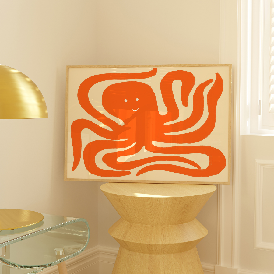 Octopus Wall Art – Playful Coastal Print
