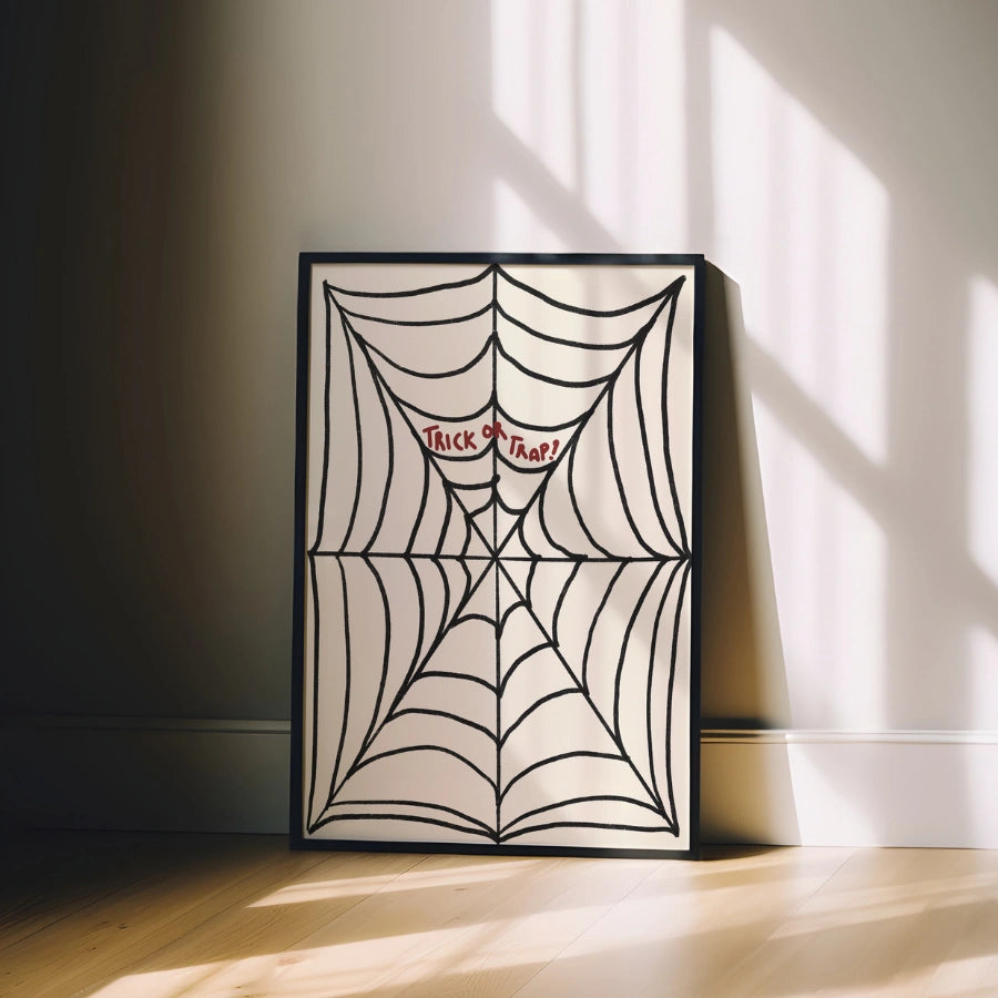 Spider Web Halloween Art – Funny Trick or Trap Print