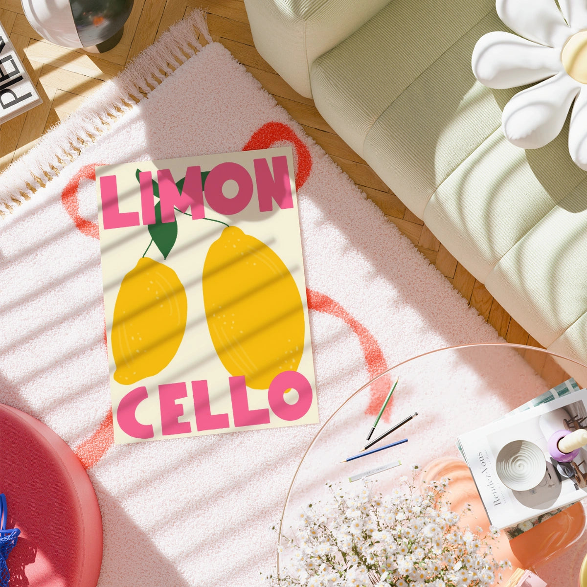 Limoncello Wall Art Print - Italian Lemon Kitchen Decor