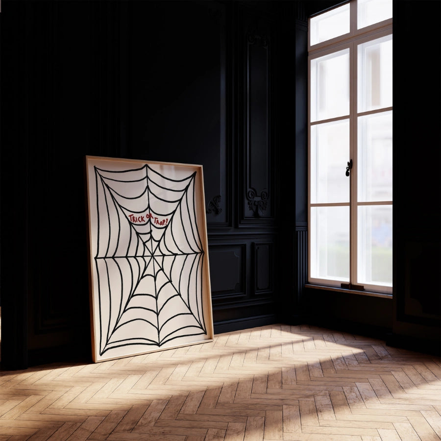 Spider Web Halloween Art – Funny Trick or Trap Print