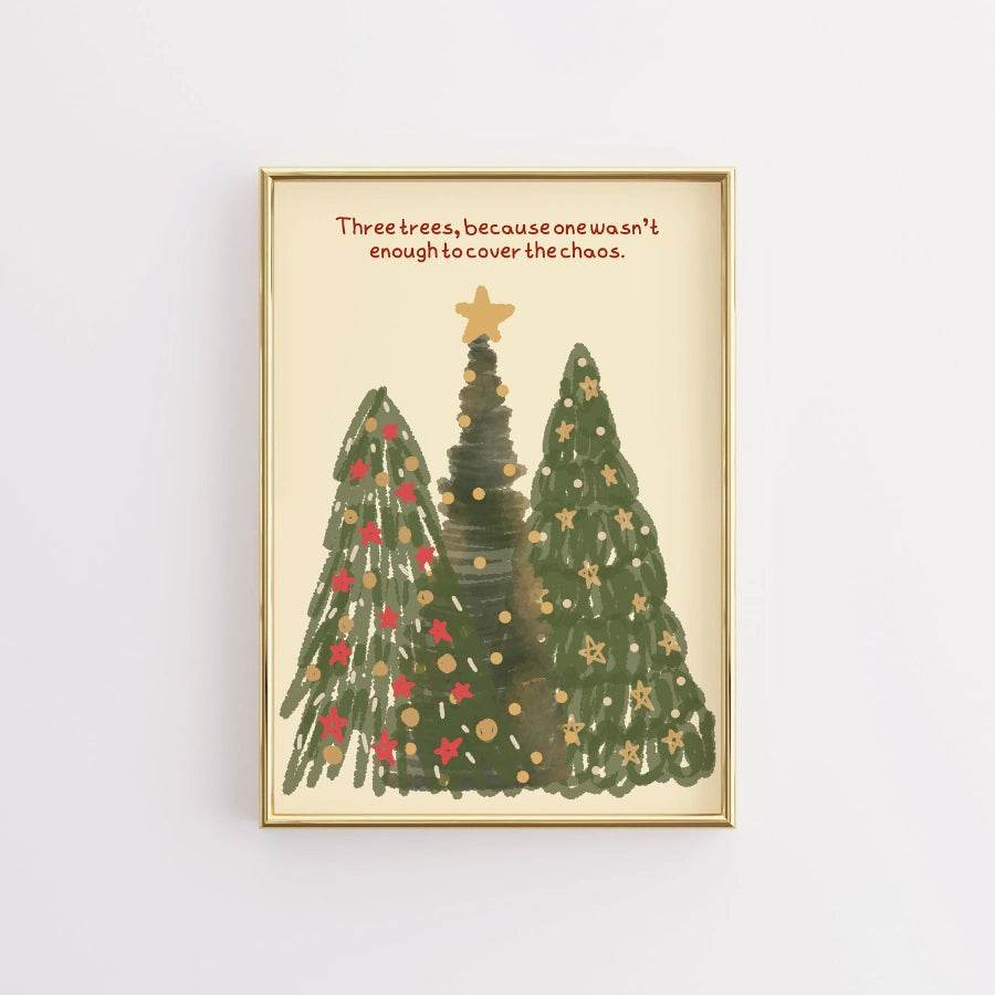 Christmas Trees Wall Art – Minimalist Nordic Christmas Print