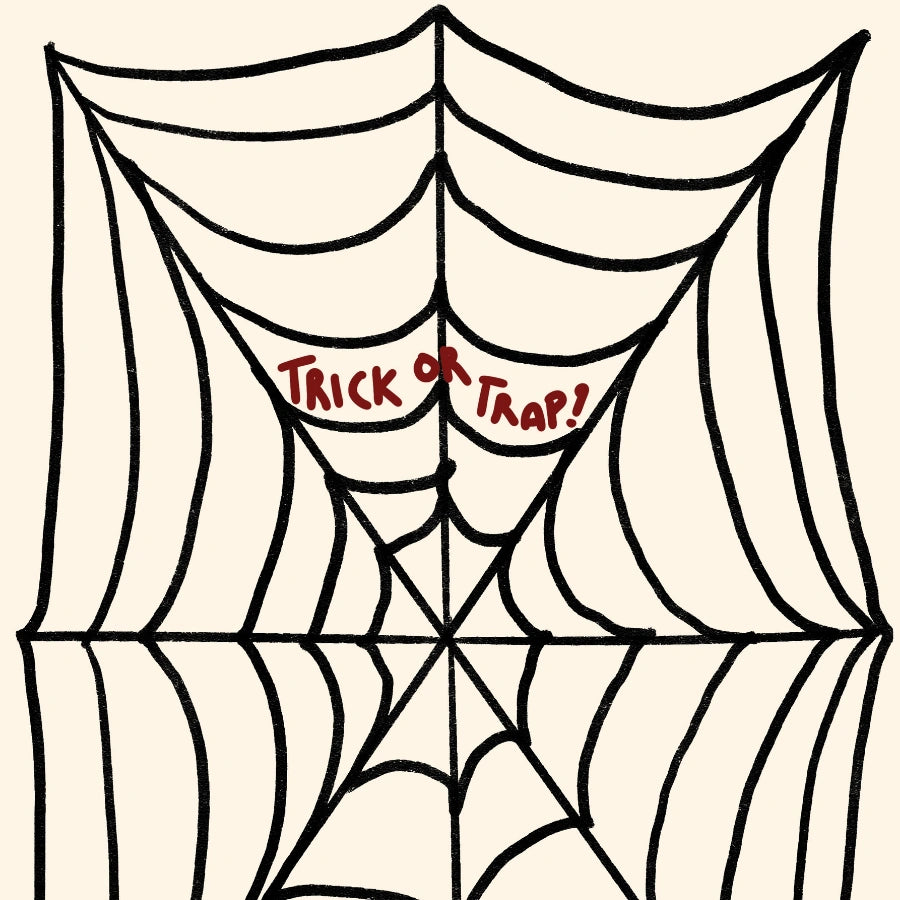 Spider Web Halloween Art – Funny Trick or Trap Print