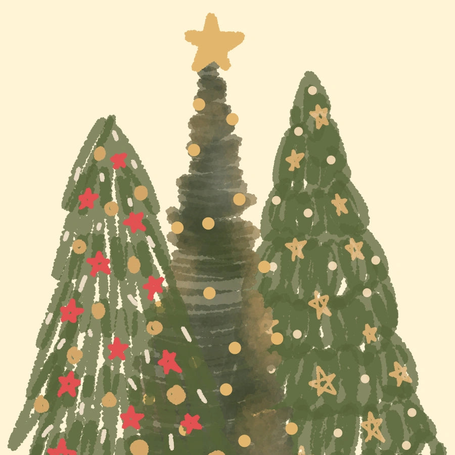 Christmas Trees Wall Art – Minimalist Nordic Christmas Print