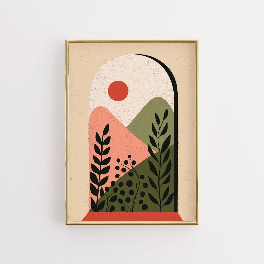 Abstract Landscape Wall Art – Minimal Boho Nature Print