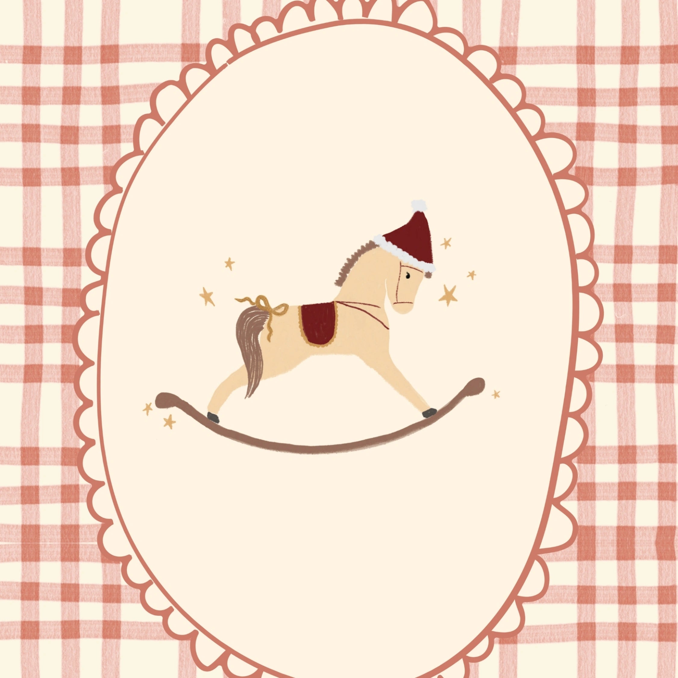 Rocking Horse Christmas Wall Art