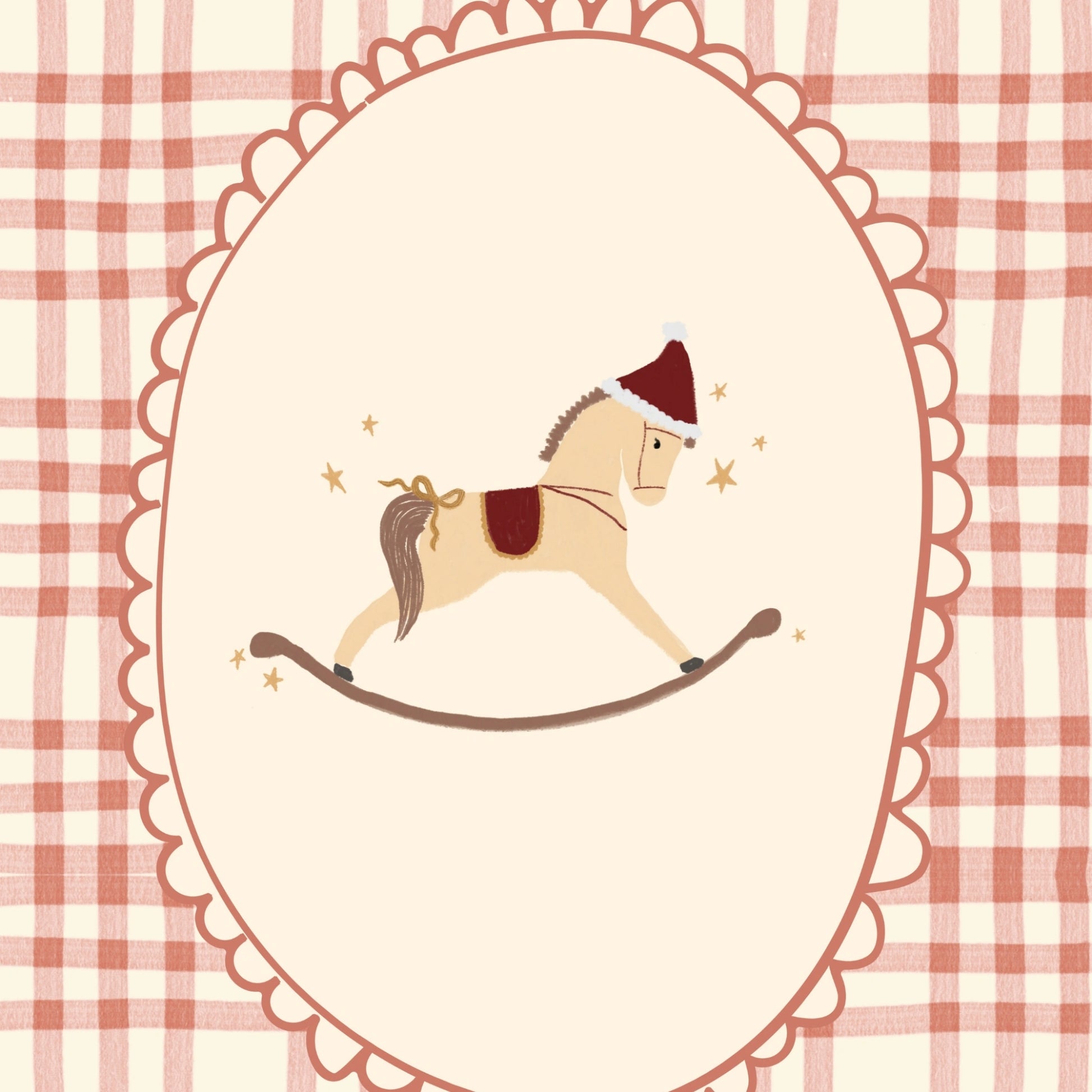 Rocking Horse Christmas Wall Art