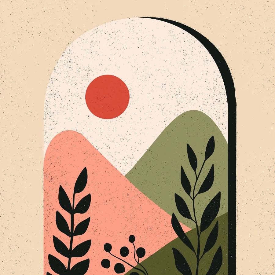 Abstract Landscape Wall Art – Minimal Boho Nature Print