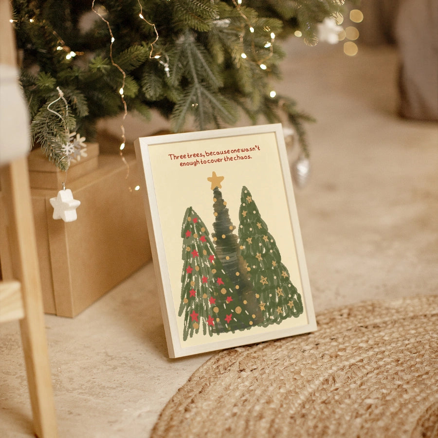 Christmas Trees Wall Art – Minimalist Nordic Christmas Print