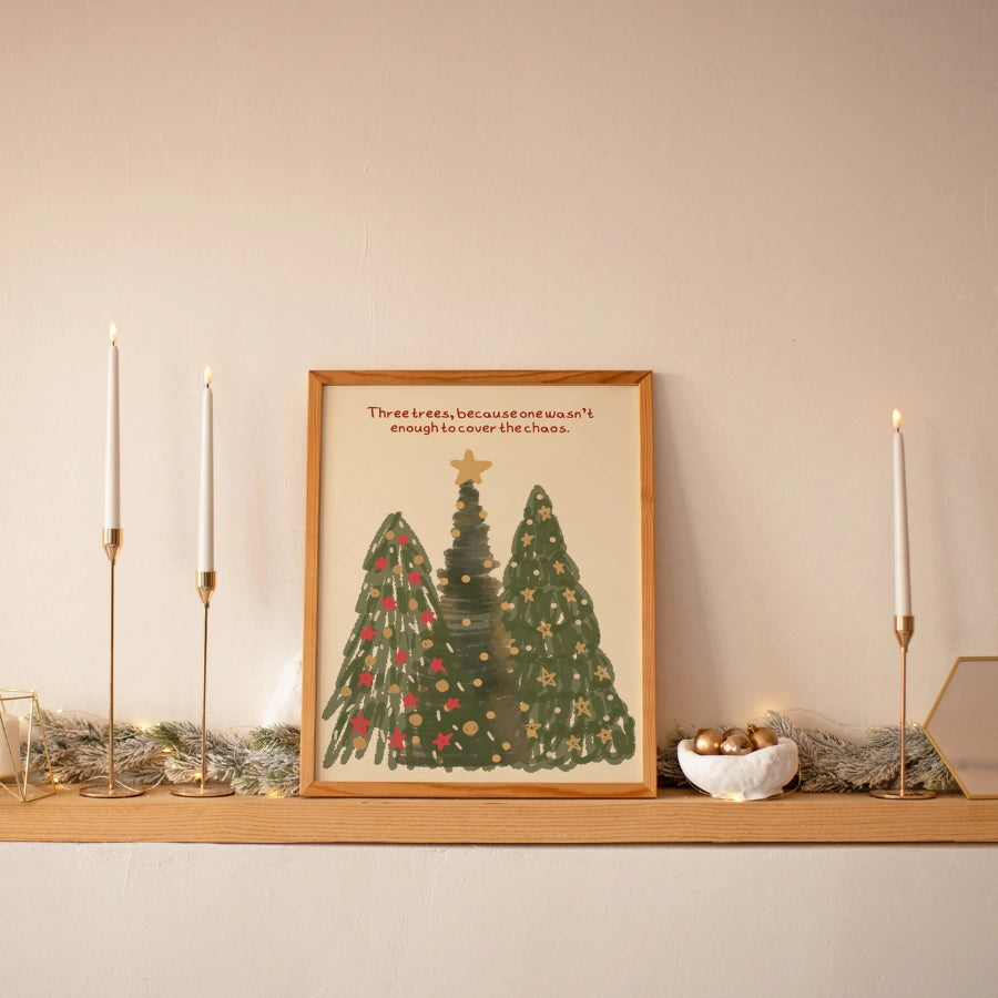 Christmas Trees Wall Art – Minimalist Nordic Christmas Print