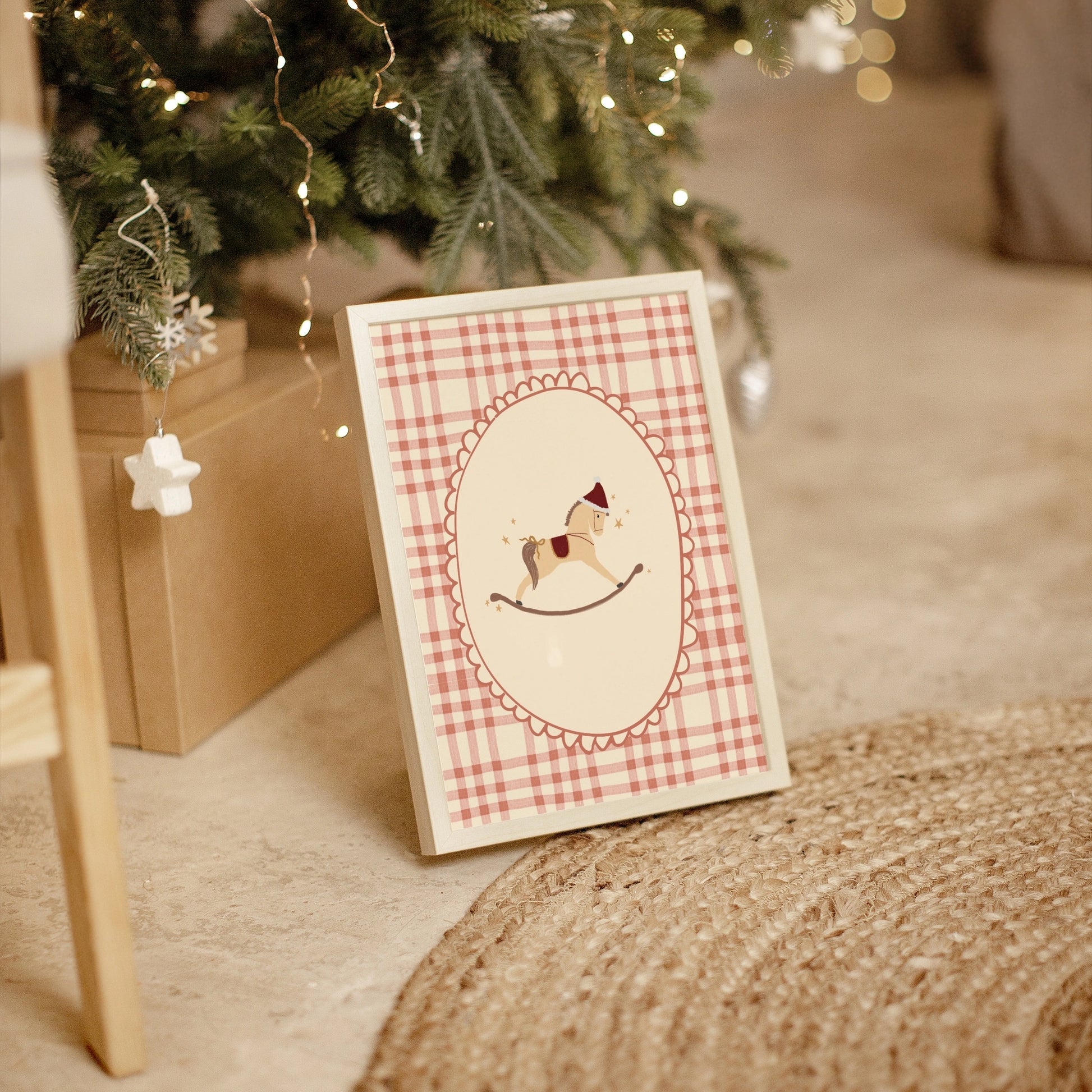 Rocking Horse Christmas Wall Art