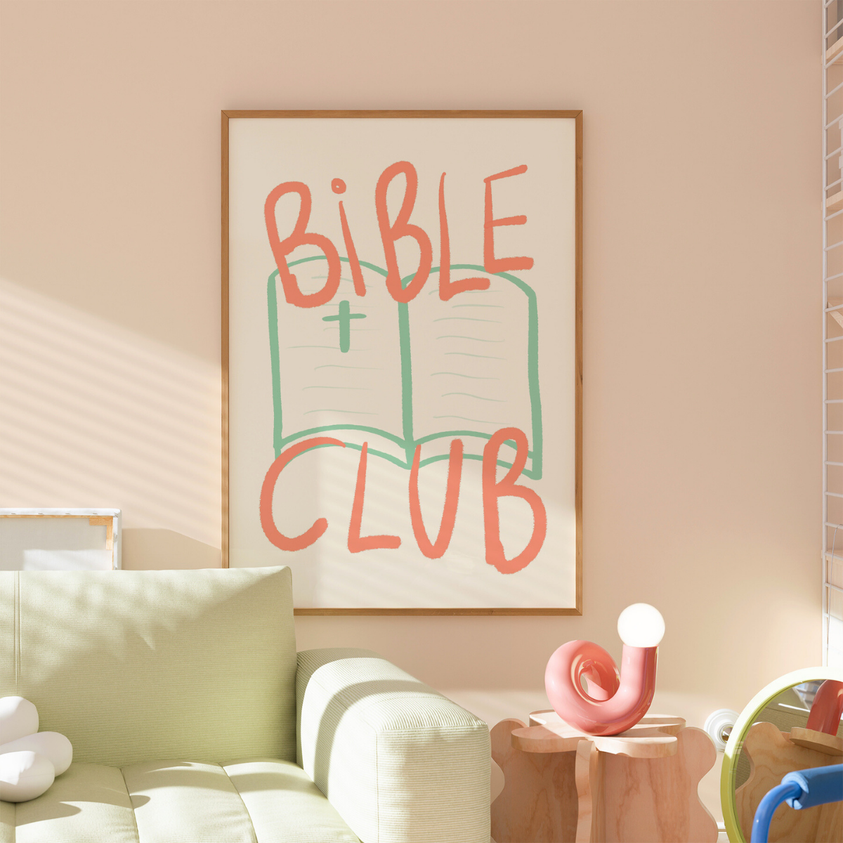 Bibelclub-Druck – Niedliche christliche Wanddekoration