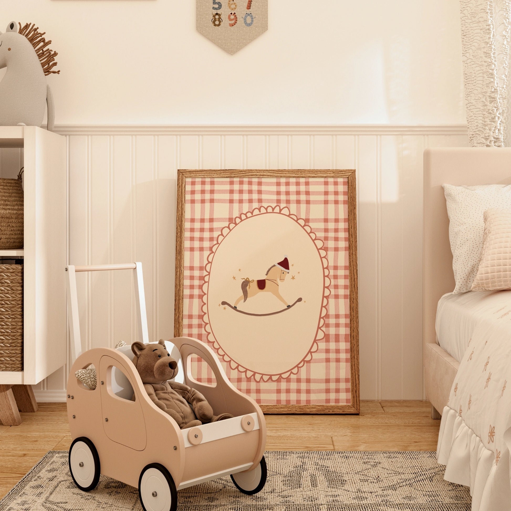 Rocking Horse Christmas Wall Art