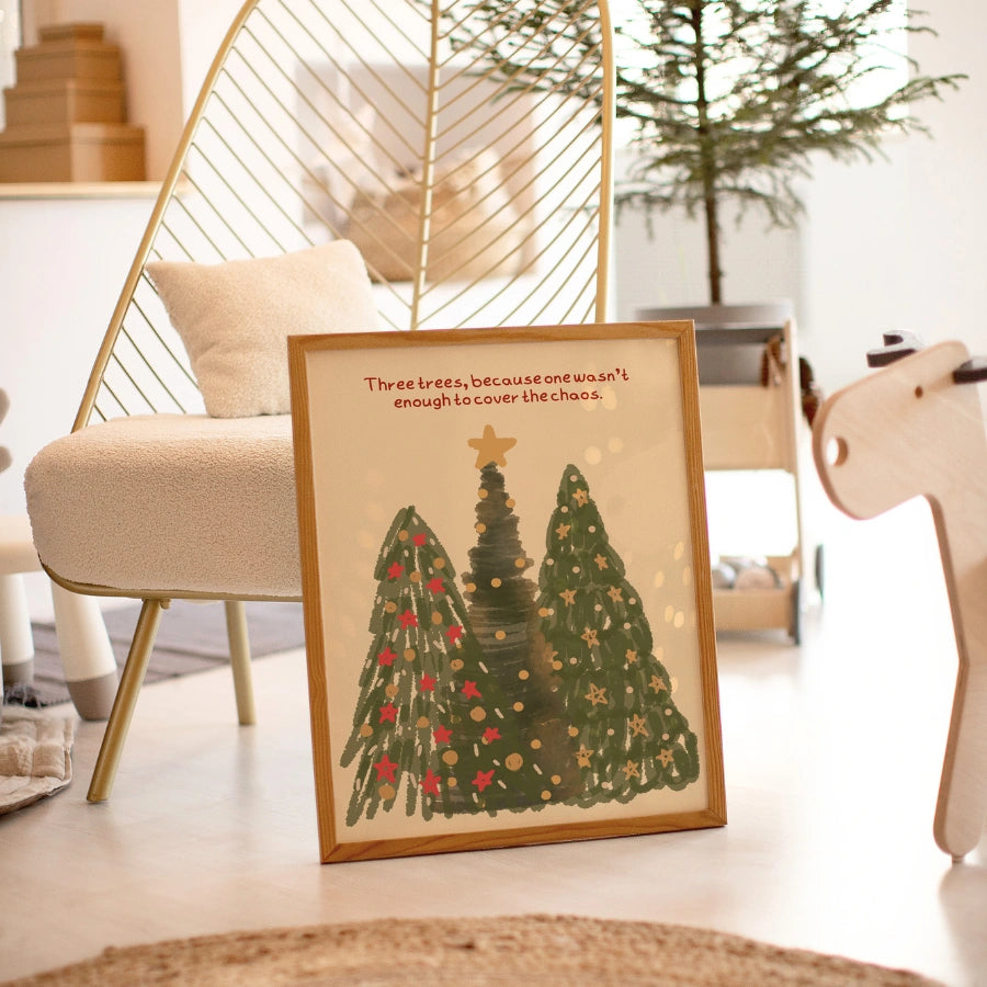 Christmas Trees Wall Art – Minimalist Nordic Christmas Print