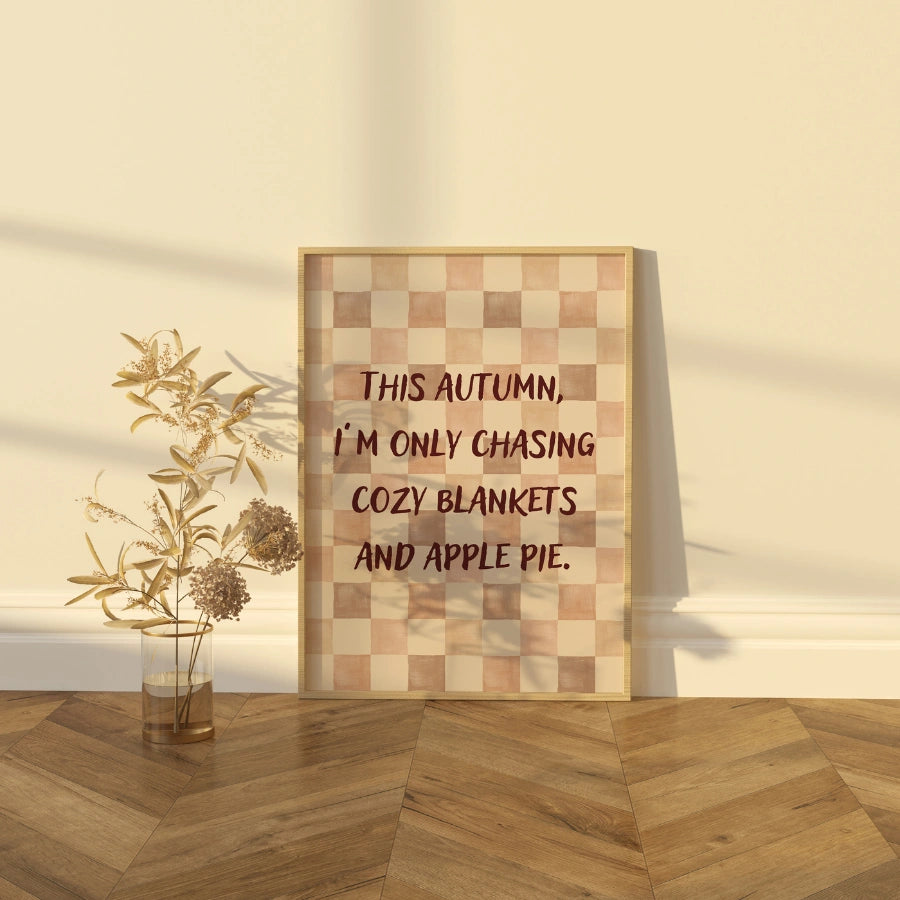 Cozy Autumn Quote Wall Art – Seasonal Hygge Home Style