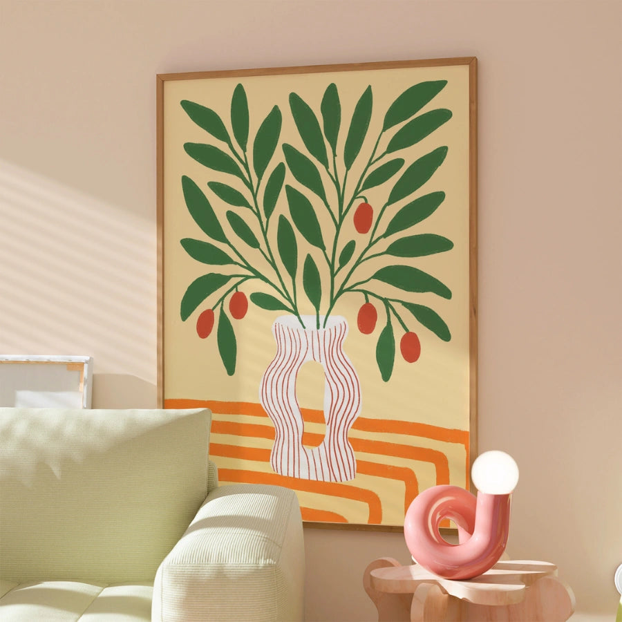 Olive Branch Boho Wall Art – Stampa estetica bohémien 