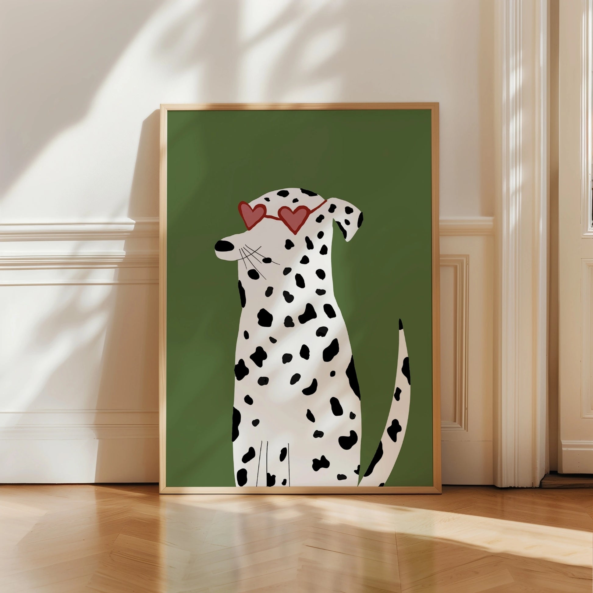 Dalmatian with Heart Glasses – Fun Dog Print for Kids Room