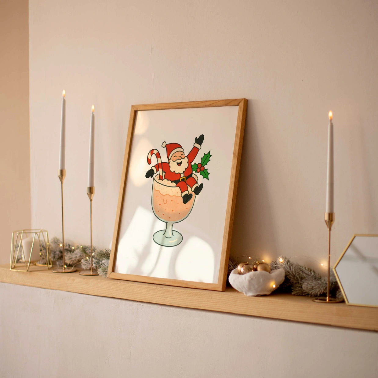 Funny Santa Eggnog Poster