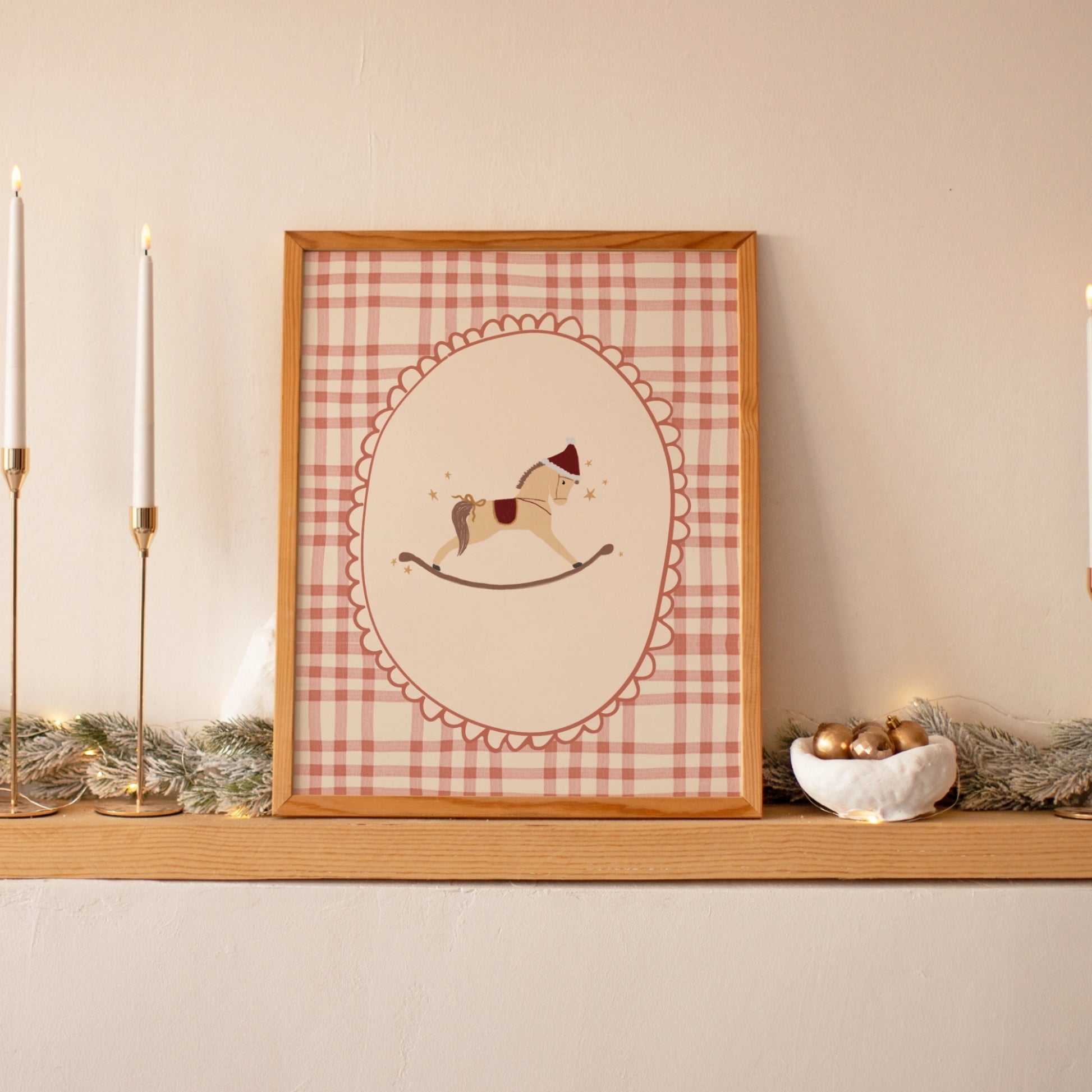 Rocking Horse Christmas Wall Art