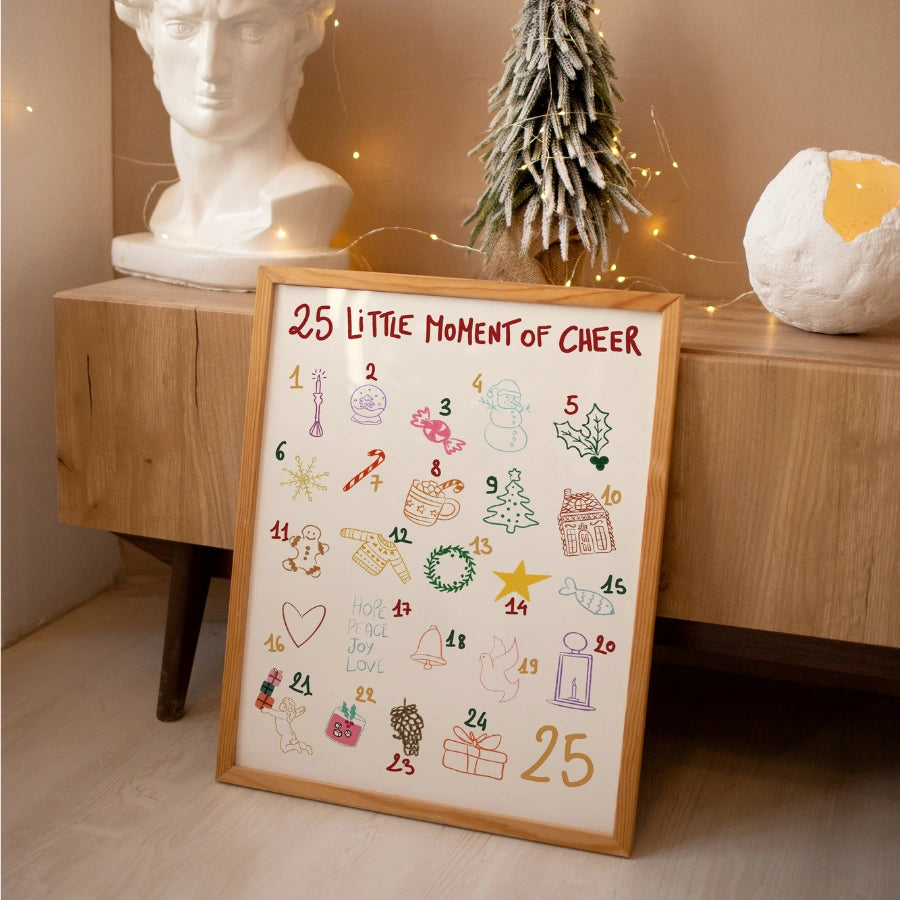 25 Little Moments of Cheer – Minimal Advent Calendar Wall Art
