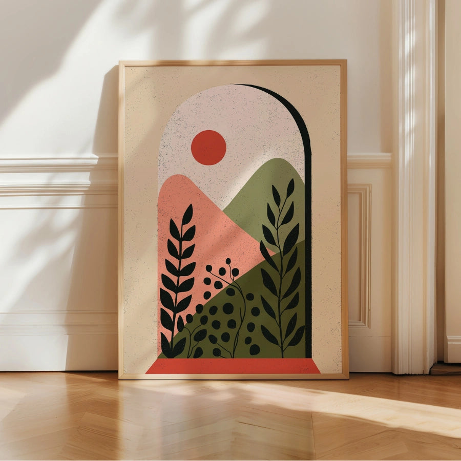 Abstract Landscape Wall Art – Minimal Boho Nature Print