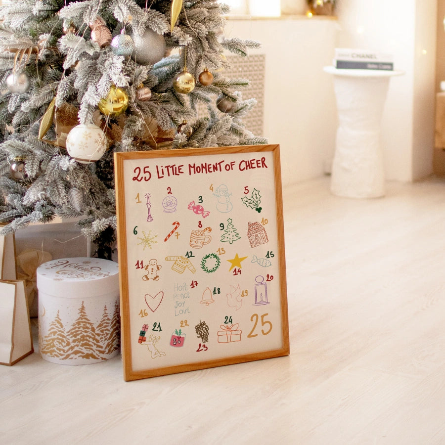 25 Little Moments of Cheer – Minimal Advent Calendar Wall Art