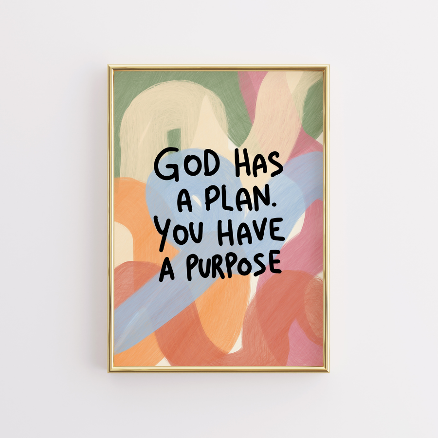 God Has a Plan Christian Wall Art – Cute Bible Verse Print