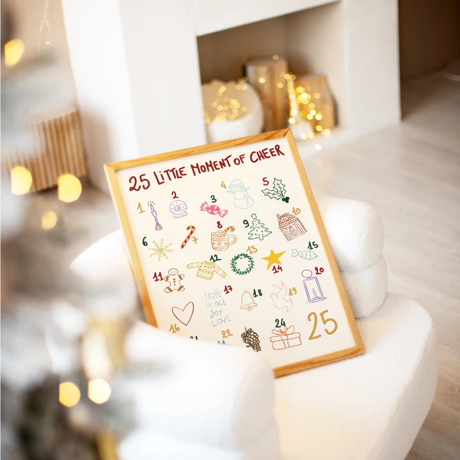 25 Little Moments of Cheer – Minimal Advent Calendar Wall Art
