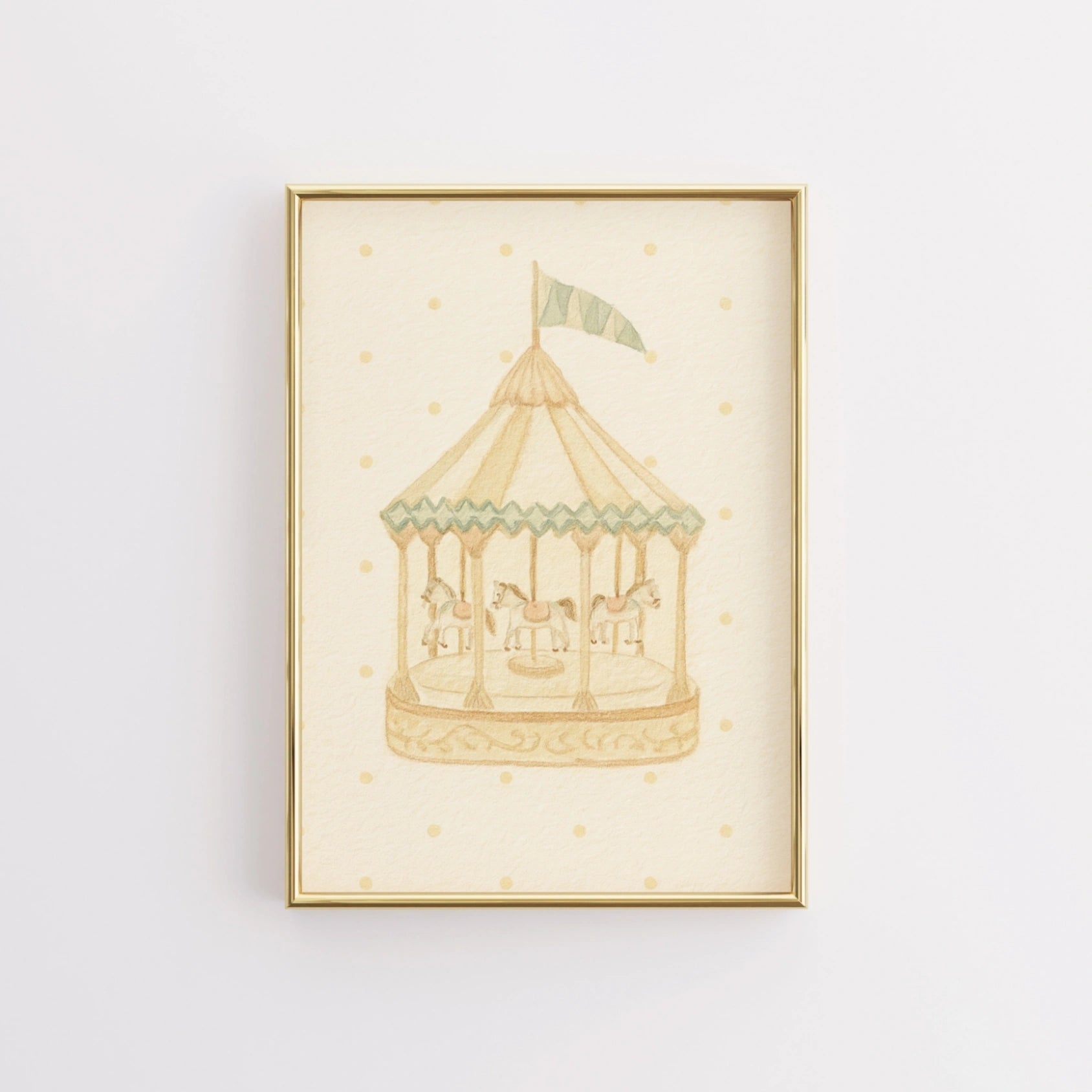 Vintage Carousel Nursery Print
