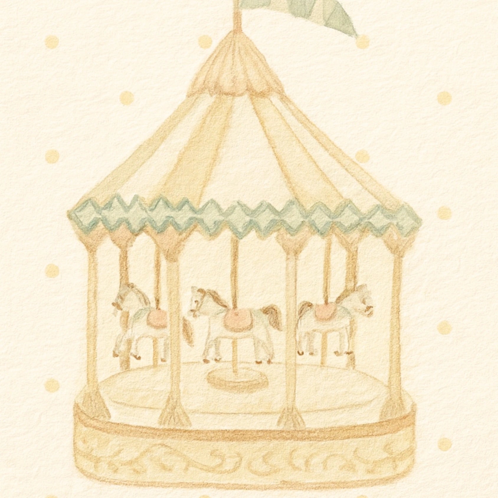 Vintage Carousel Nursery Print