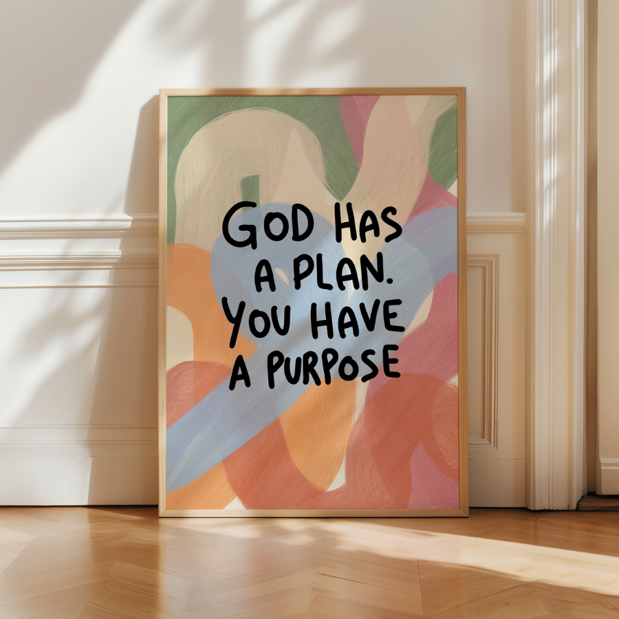 God Has a Plan Christian Wall Art – Cute Bible Verse Print
