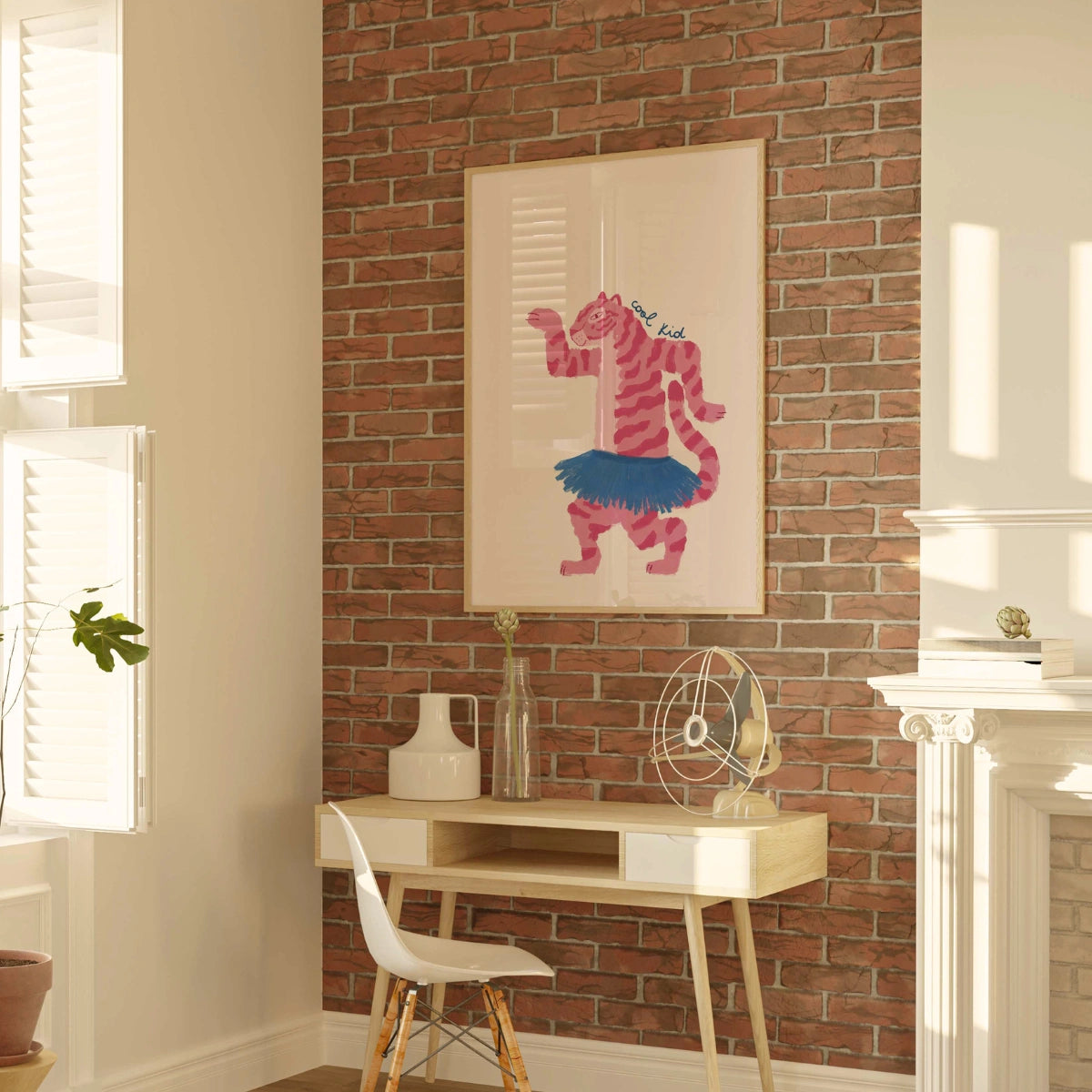 Cooles Tiger-Wandbild – Lustiger maximalistischer Druck