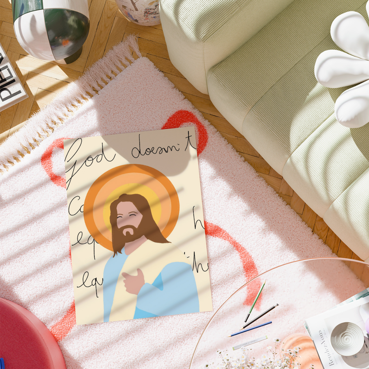 Gott ruft dich – Lustige und trendige Jesus-Wandkunst