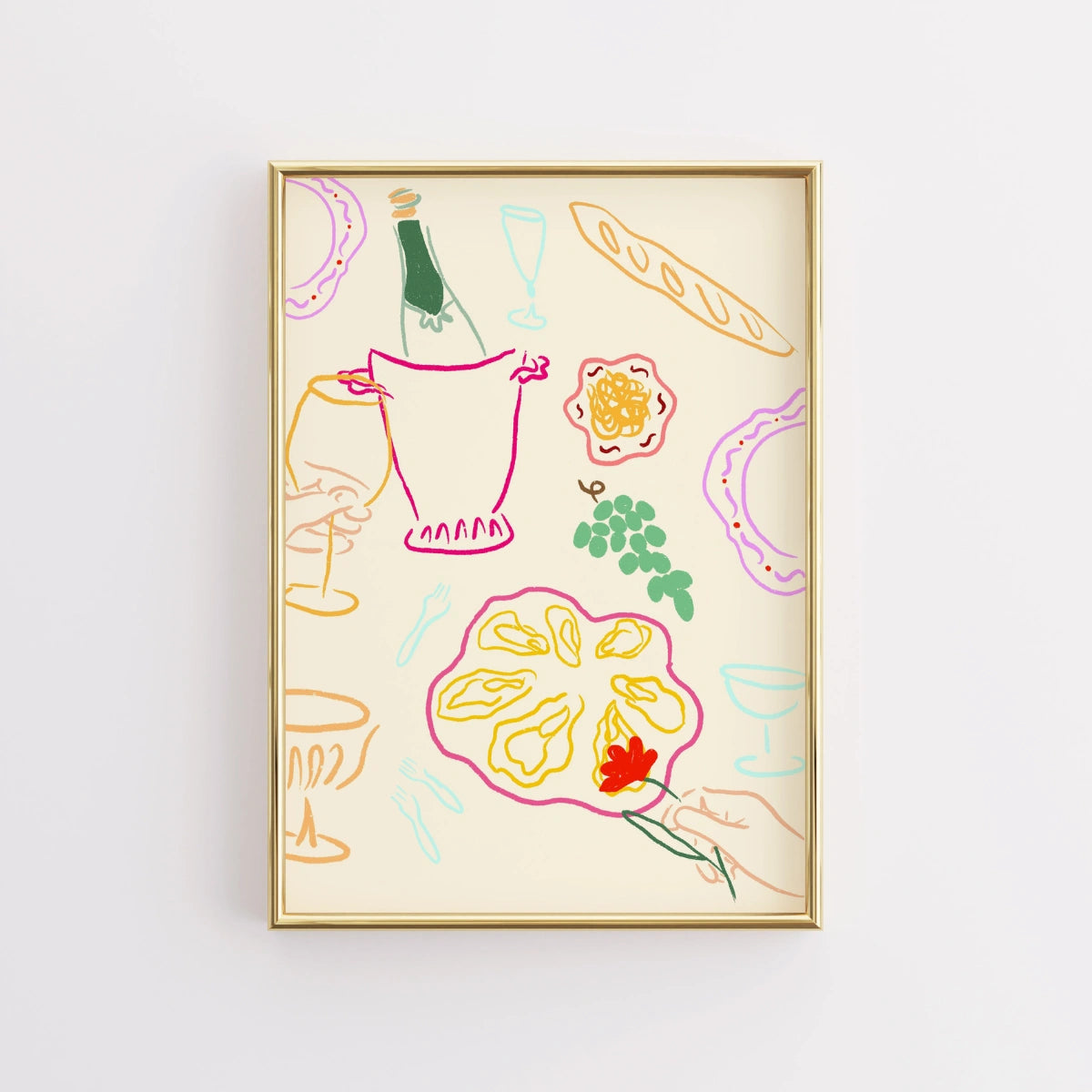 Summer Brunch Kitchen Decor - Coastal Food Print