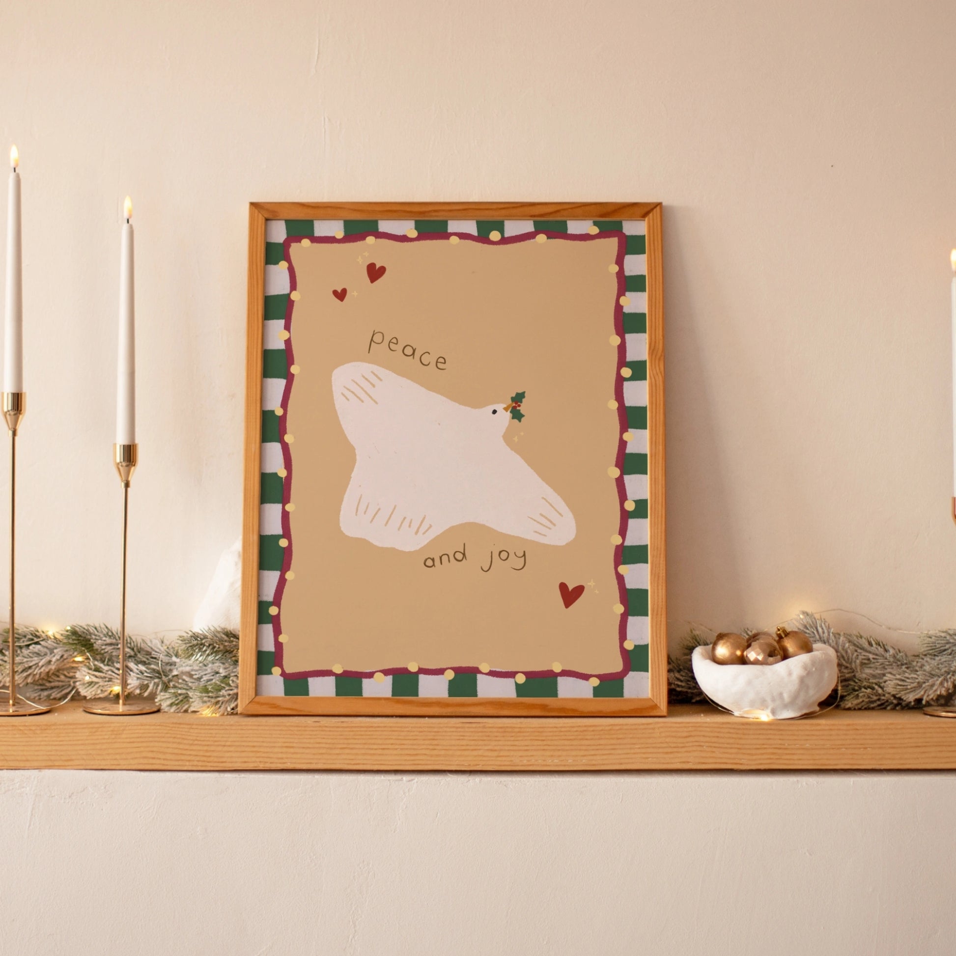 Dove Illustration Holiday Print