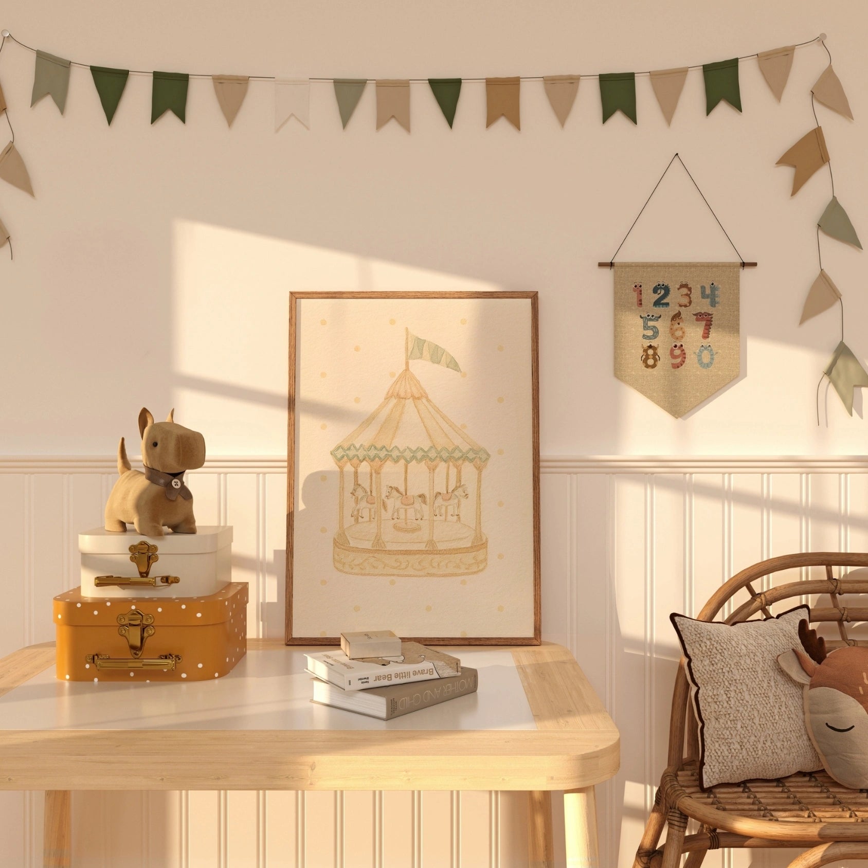 Vintage Carousel Nursery Print