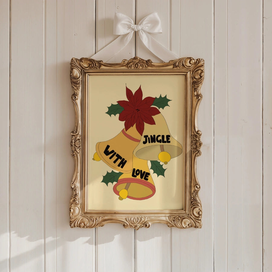 Jingle With Love – Decorazione murale con campane di Natale