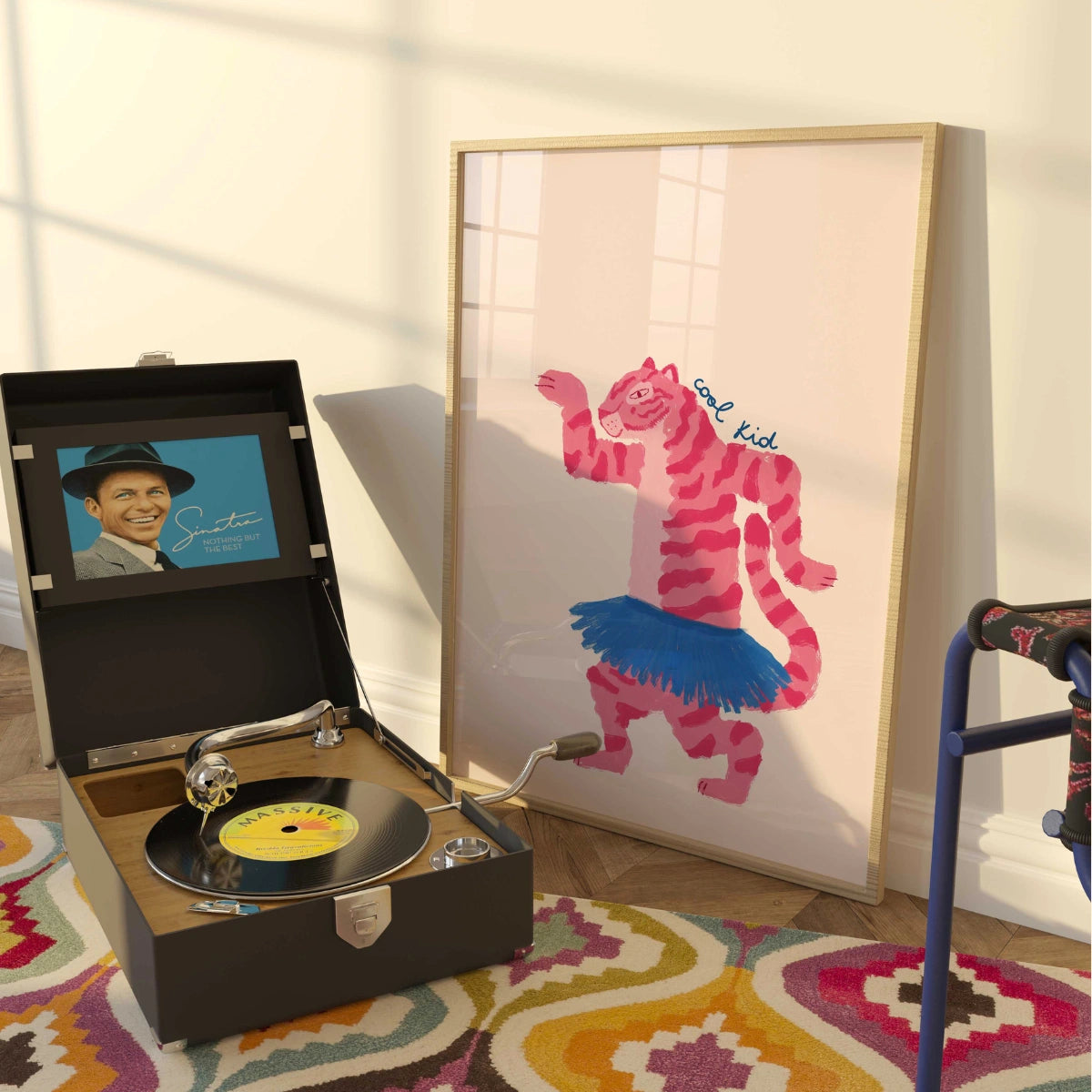 Cooles Tiger-Wandbild – Lustiger maximalistischer Druck