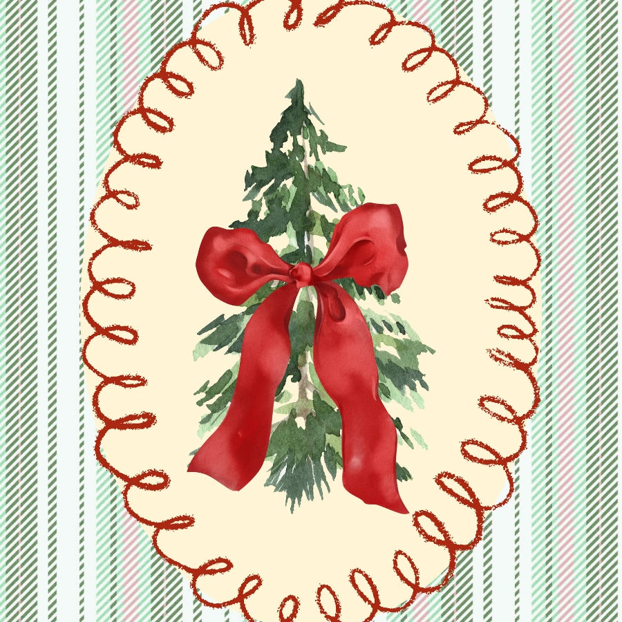 Christmas Tree Bow Wall Art – Scandi Holiday Decor