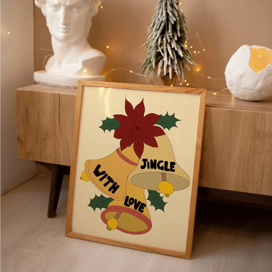 Jingle With Love – Decorazione murale con campane di Natale