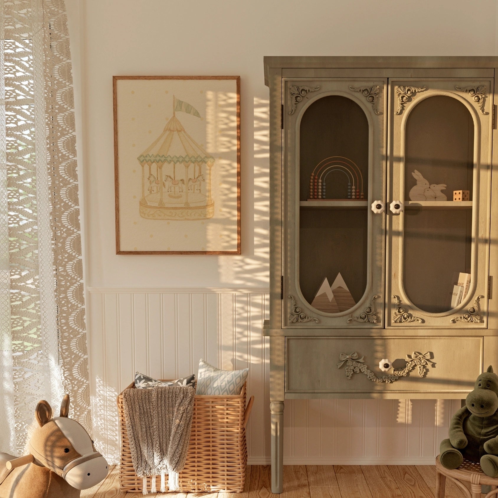 Vintage Carousel Nursery Print